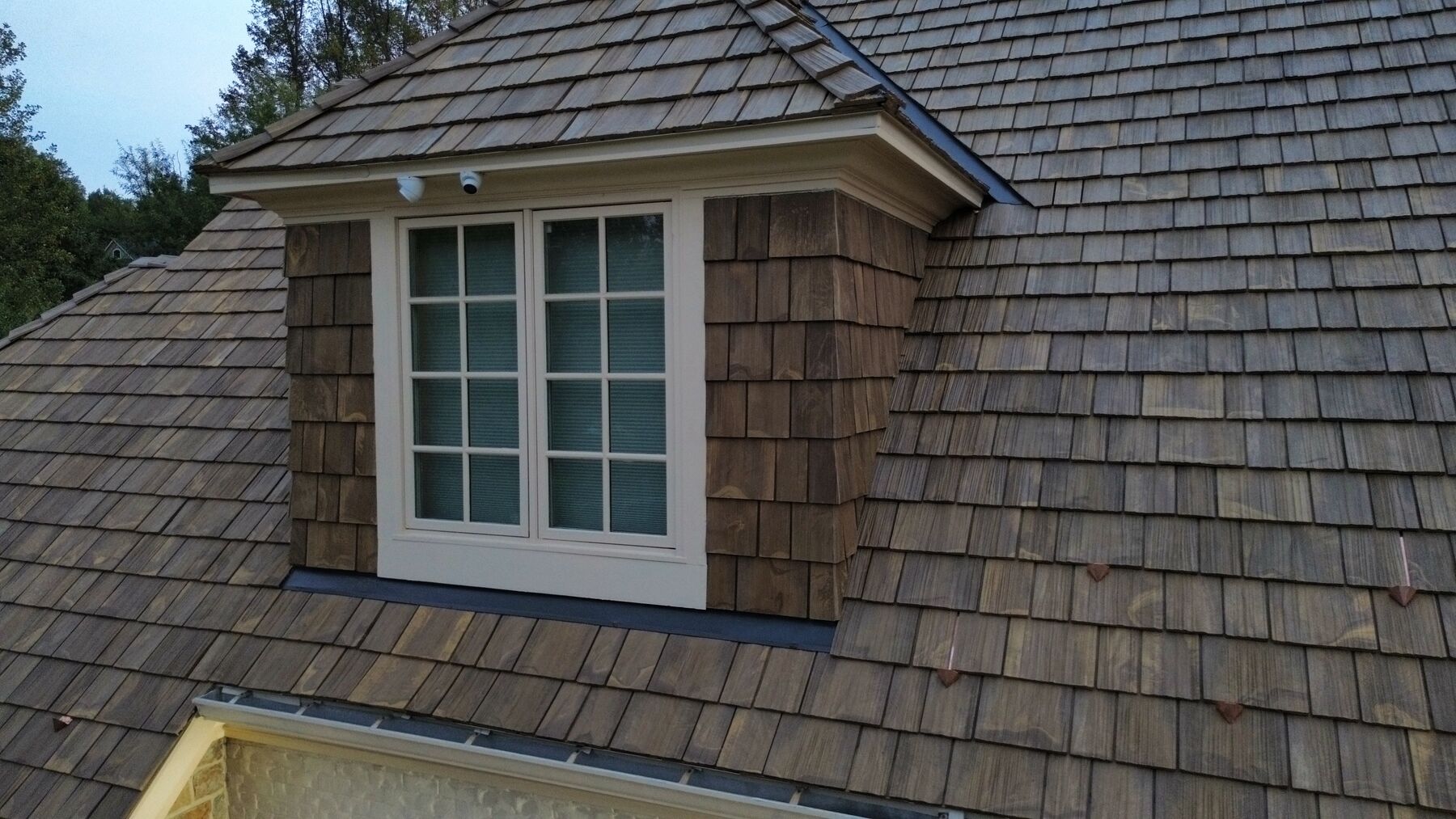 Dormer detail on a Brava synthetic shake roof